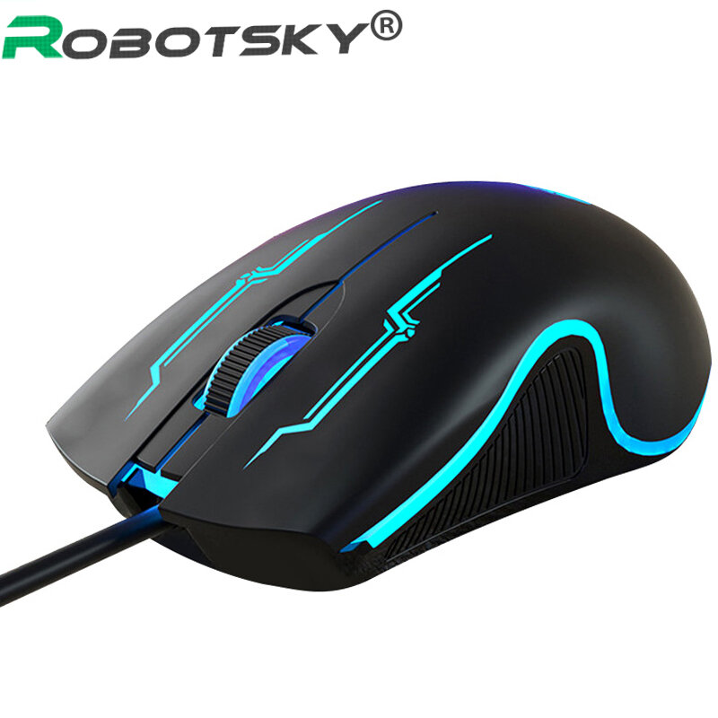 Mute Wired Gaming Mouse 1000 DPI Optical 6 Button USB Mouse With RGB BackLight Mute Mice For Desktop Laptop Computer Gamer Mouse