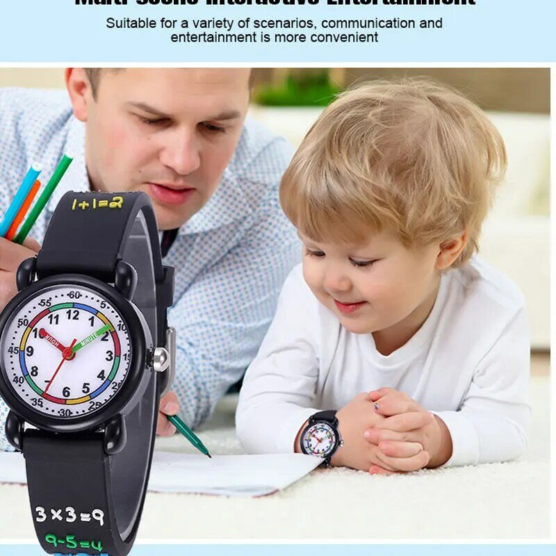 Relógio de pulso marca Cartoon infantil, impermeável, alunos do ensino fundamental, mostrador de cores, esportes, Time-aware, 2024