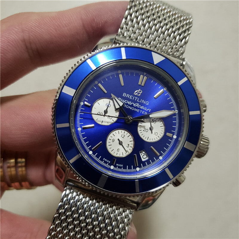Relógio masculino de pulso mecânico, relógio de quartzo com pulseira de aço inoxidável automático
