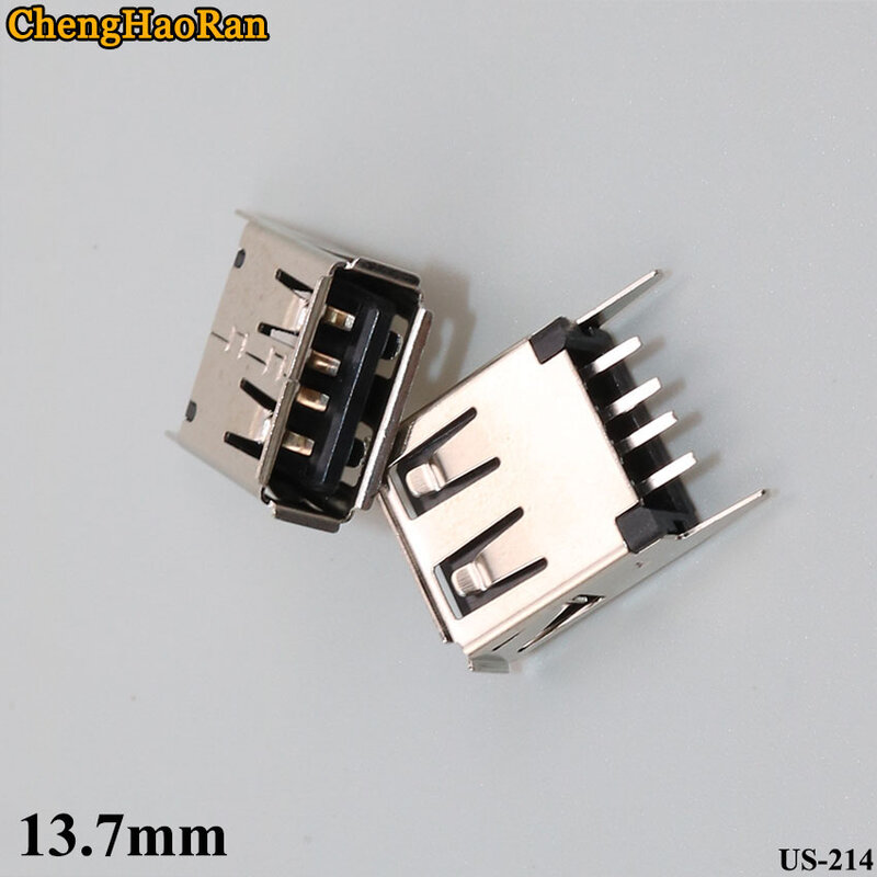 ChengHaoRan 1pcs USB 2.0 female AF A type 180 degree USB socket right angle female socket vertical straight socket
