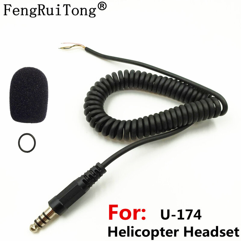 Câble de remplacement de casque d'hélicoptère radio avec connecteur militaire U-174/U