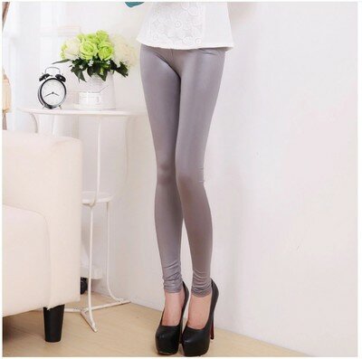 Nuovo autunno 2021 moda ecopelle Sexy sottile Leggings neri Calzas Mujer Leggins Leggings elastico Plus Size