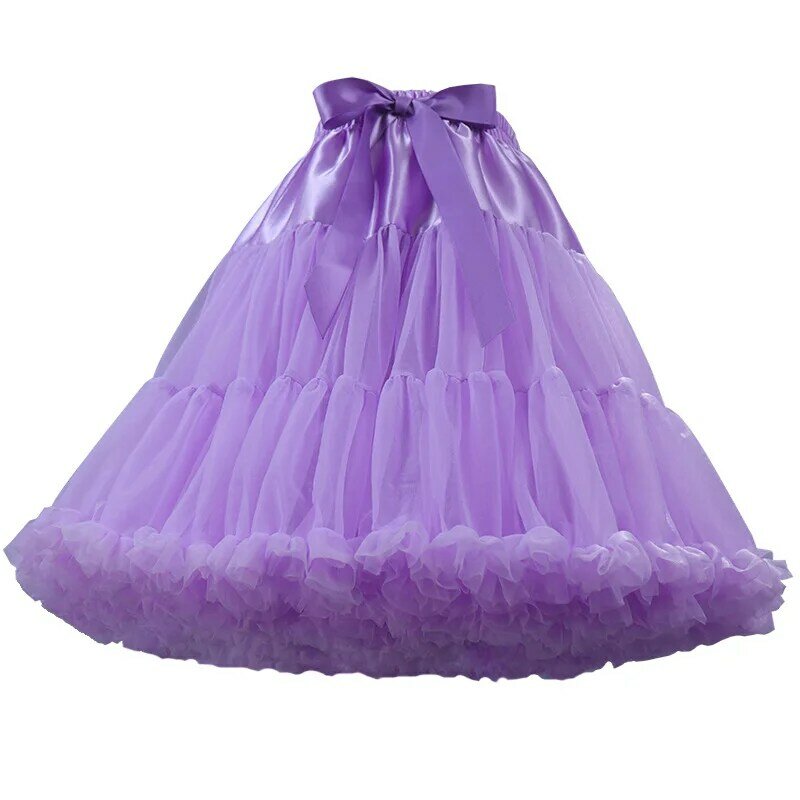 Faldas de tutú abullonadas para mujer, ropa interior de tul, disfraz de Ballet, Lolita, púrpura, suave, 2022