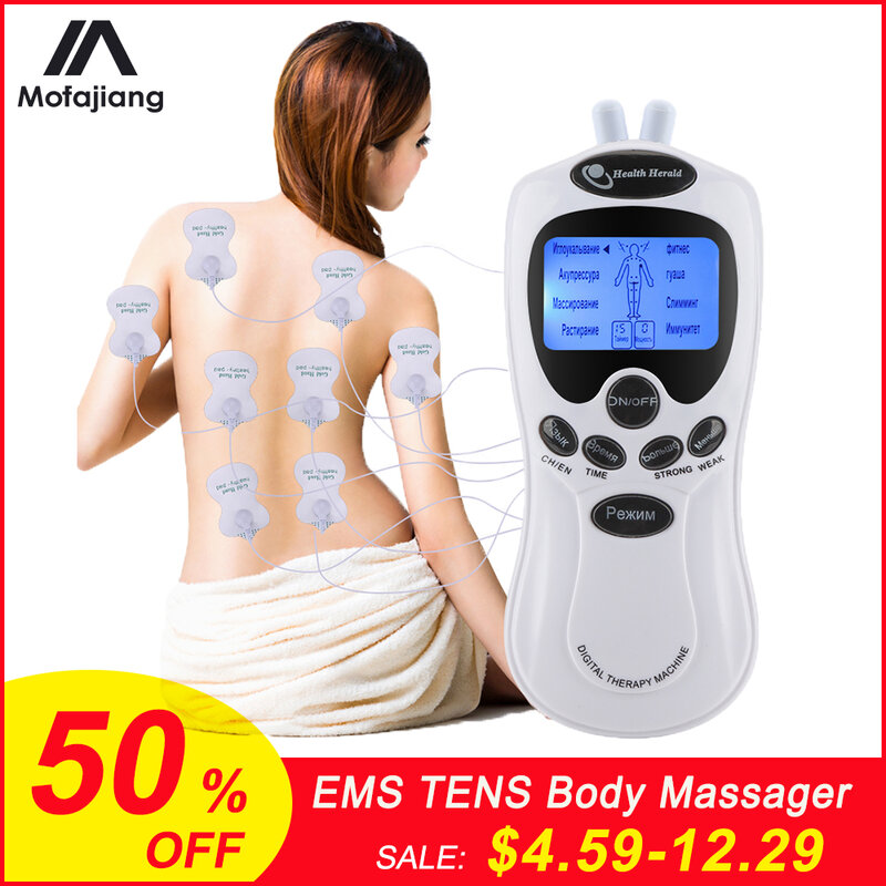 Appareil de massage des dizaines d'acupuncture numérique appareil de thérapie EMS masseur d'impulsions électrique stimulateur musculaire soulagement de la douleur physiothérapie