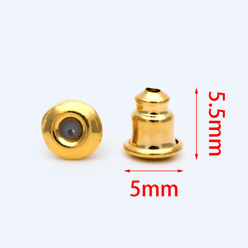 20pcs Gold Stoppers Nuts Clutch Brinco Backs Descobertas Jóias (# GB-1472-1)