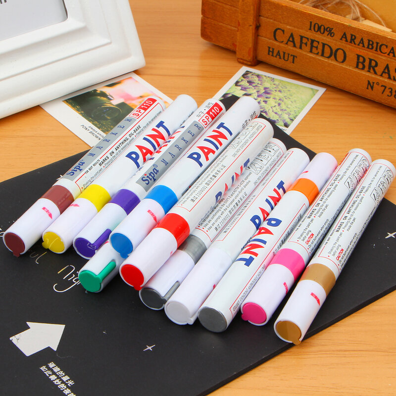 Специальное предложение, продажа для Finecolour, 12 цветов, водонепроницаемая автомобильная шина, протектор, резина, металлическая маркер с перманентной краской ручка