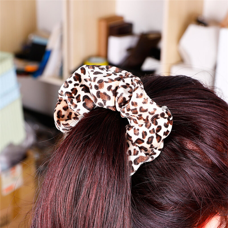 Coreano veludo leopardo corda de cabelo elástico bandas de borracha feminino meninas headwear anel de cabelo rabo de cavalo titular acessórios para o cabelo scrunchie