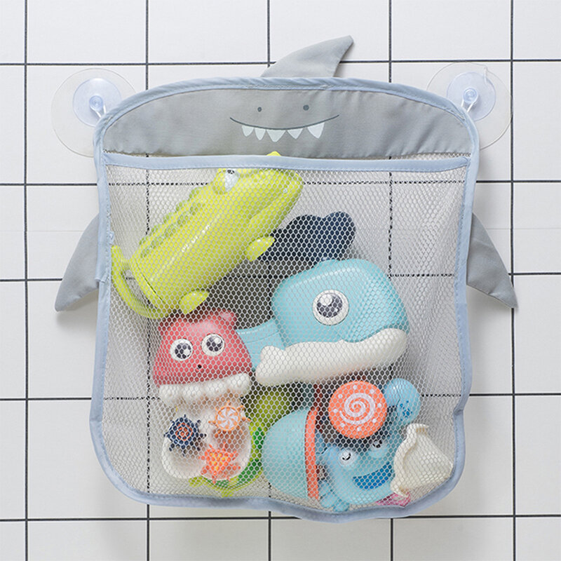 QWZ-Bolsa de malla con diseño de ventosa para bebé, cesta con formas de animales de dibujos animados, red de almacenamiento para juguetes de arena