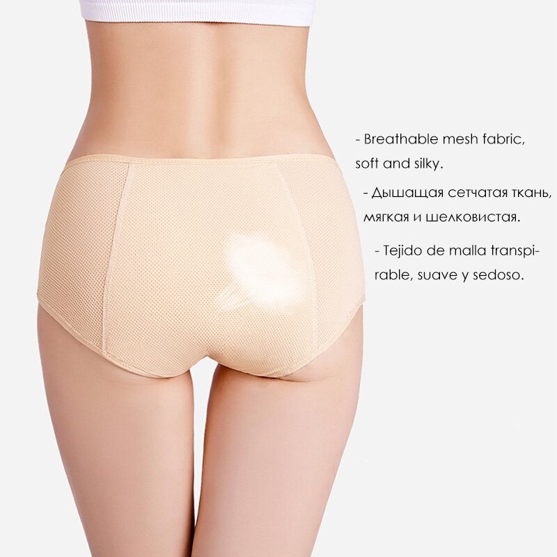 3 pçs período menstrual das mulheres calcinha grande plus size à prova de vazamento cuecas femininas de cintura alta lingerie senhoras 4xl 5xl