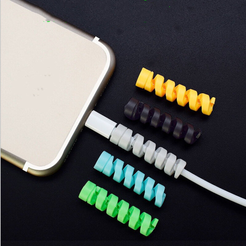 4 Buah Gratis Pengiriman Pelindung Kabel Silikon Bobbin Winder Wire Cord Organizer Cover untuk Apple Iphone USB Kabel Pengisi Daya Kabel