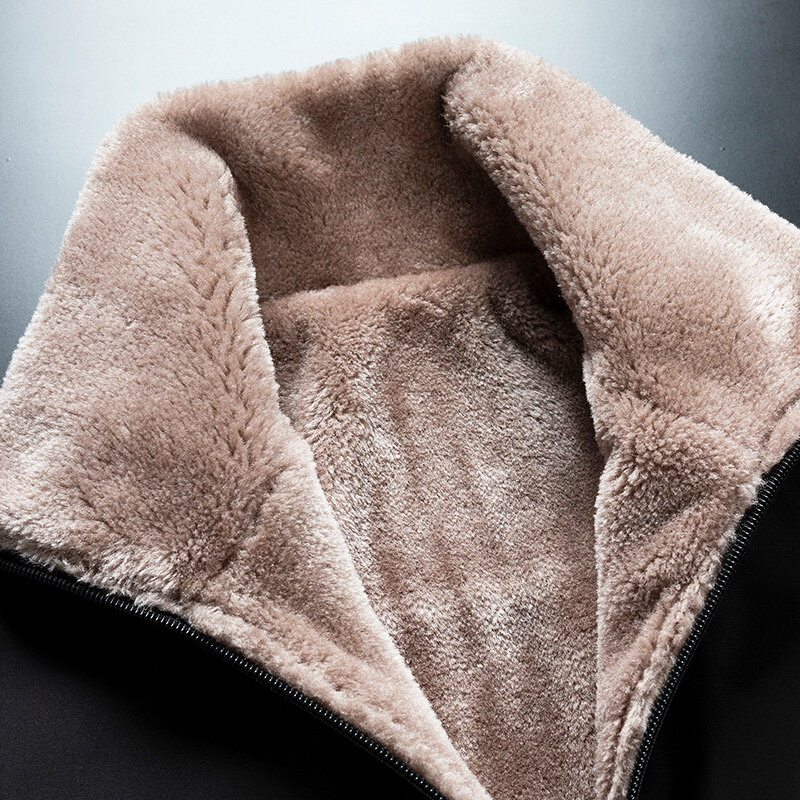 Jaqueta de algodão acolchoada masculina, casaco casual corta-vento grande, parka de lã de cordeiro, velo quente, casacos plus size, inverno, novo, 2023
