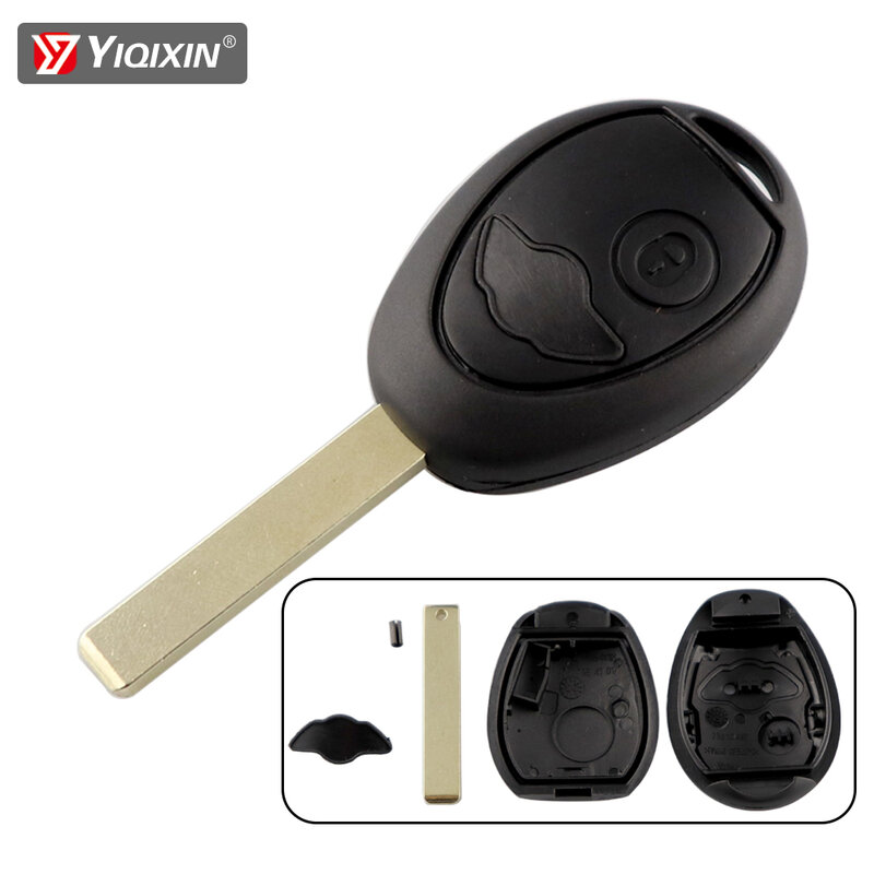 YIQIXIN Key Shell Fob For BMW Mini Cooper S R50 R53 Rover 75 For BMW Remote Car Key Case Cover 2 Button Uncut Blade Replacement