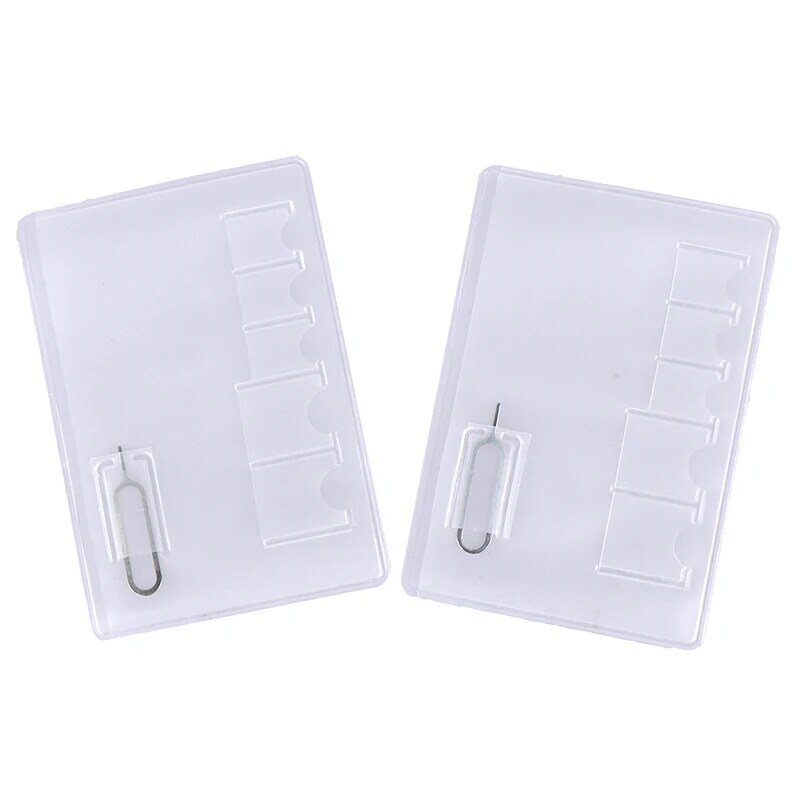 5 Pcs  6 Sim Card Storage Case Box Bag Easy Carry Clear Protector Portable For Sim Memory Card Transparency Universal