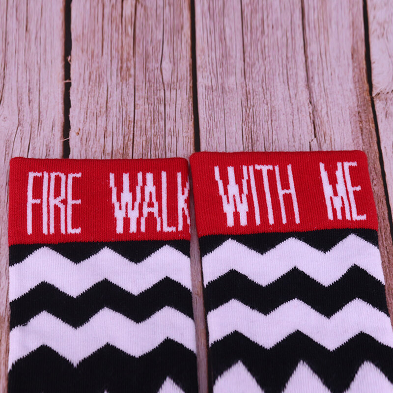 Chaussettes unisexes à double pic Fire walk with me David Lynch, cadeau amusant pour fan d'art