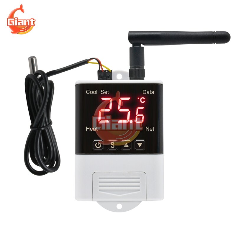 Controlador de temperatura DTC2201, termostato inalámbrico con WiFi, Sensor DS18B20, pantalla Digital, Control por aplicación para Smart Home, CA 110V, 220V