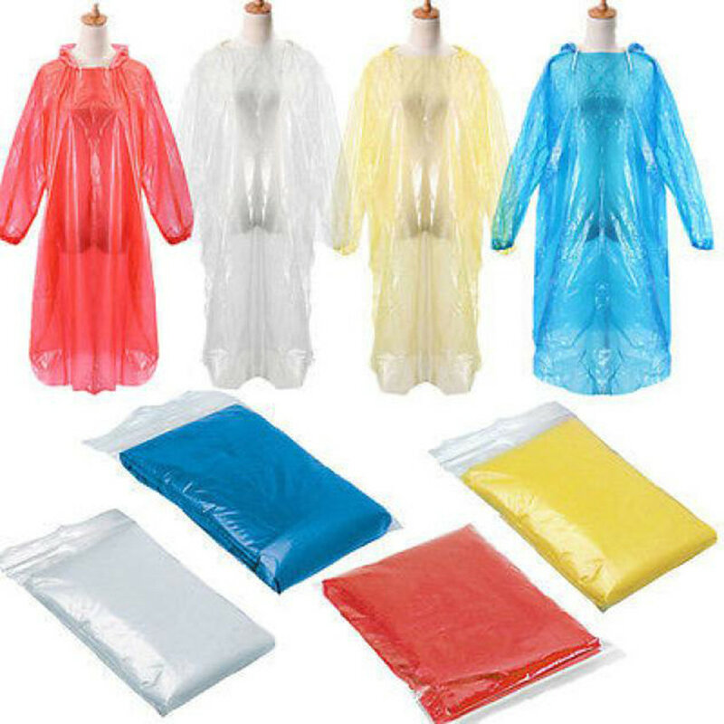 1pcs สะดวก Disposable ผู้ใหญ่ฉุกเฉินกันน้ำ Rain Coat Poncho เดินป่าแคมป์ปิ้ง Rain Coat Unisex Rainwear คุณภาพดี