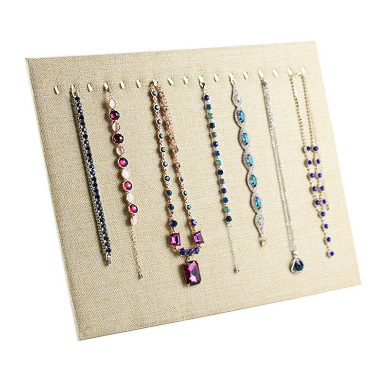 Prateleira para exposição de joias, acessório simples de 17 ganchos para joias, com pingente pendurado na moda, colar com prateleira