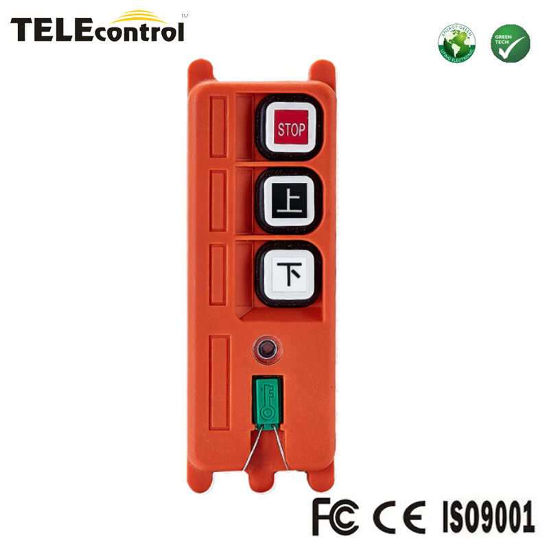 Transmissores de controle remoto industrial sem fio, telecontrol telecrane compatível com 2 canais com velocidade única para cima e para baixo