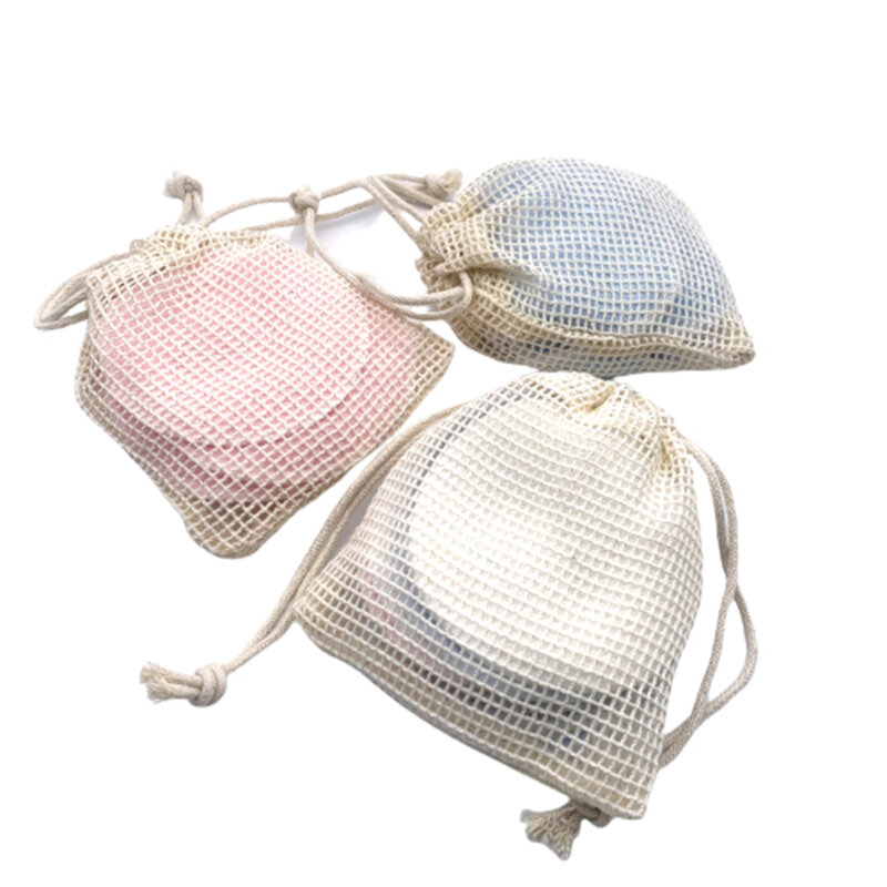 Almohadillas desmaquillantes de bambú reutilizables, almohadillas de algodón lavables de microfibra, limpieza Facial, 10 unidades