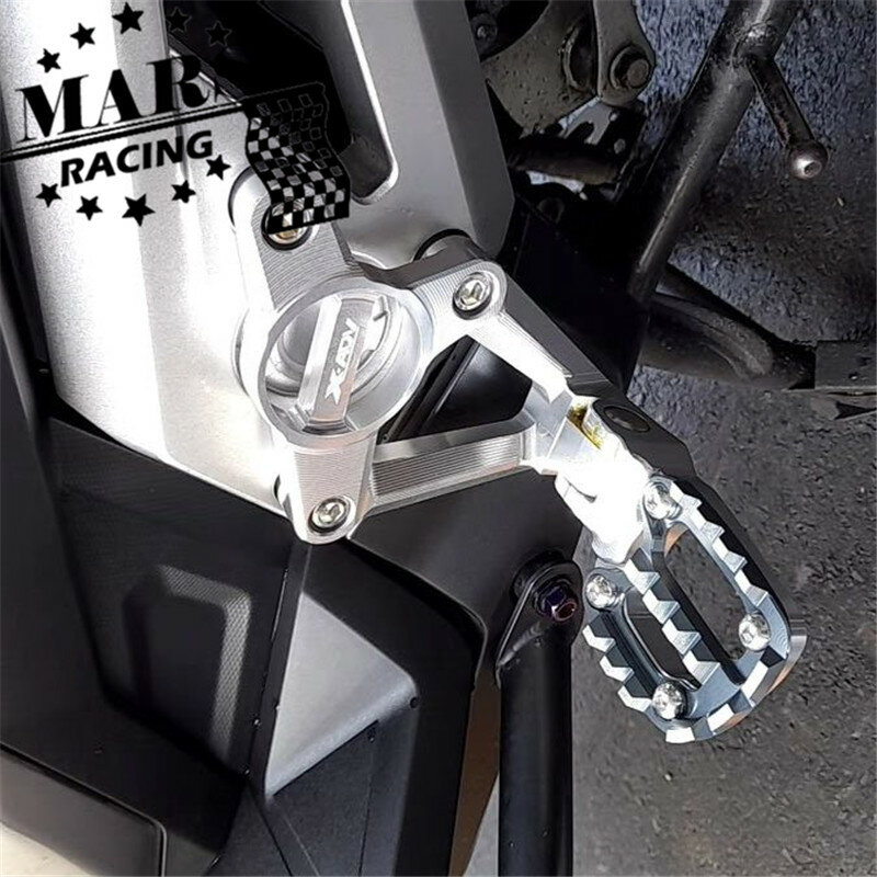 Para honda xadv x-adv 750 xadv750 2018 2019 2020 liga de alumínio da motocicleta pedal traseiro pé suporte dobrável apoio para os pés do passageiro pé