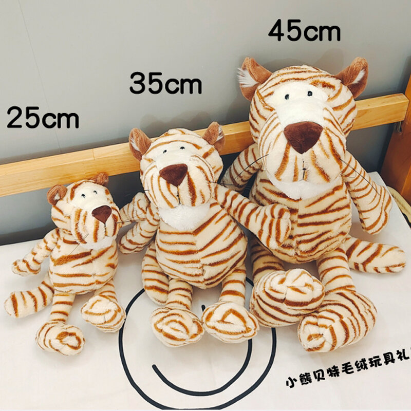 25/35/45CM Mainan Harimau Mewah Lucu Boneka Bayi Hewan Hutan Lucu Mainan Natal Ulang Tahun Dekorasi Rumah untuk Teman-teman Anak-anak