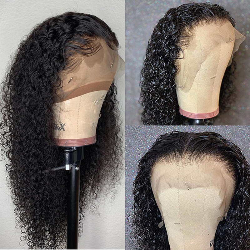 13x4 Lace Front Wigs Deep Wave Human Hair Wigs For Women Pre Plucked Hairline Peruvian Remy Curly Wigs Lace Frontal Wig
