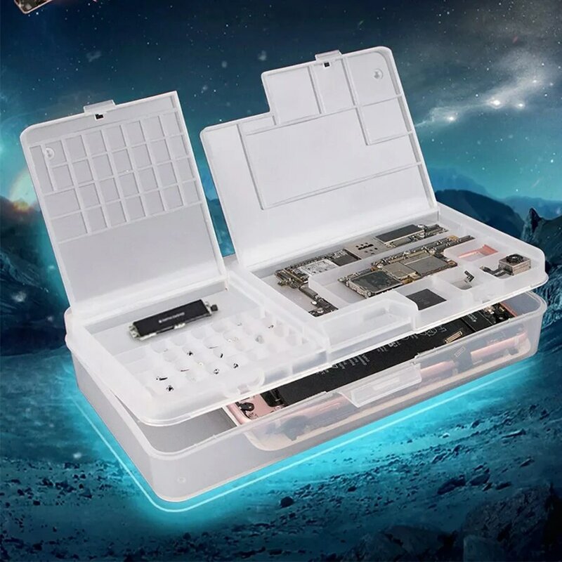 Caja de almacenamiento SUNSHINE SS-001A, organizador de piezas de Chips IC, placa base, pantalla LCD de teléfono multifunción, reparación de teléfono, 1 ud.