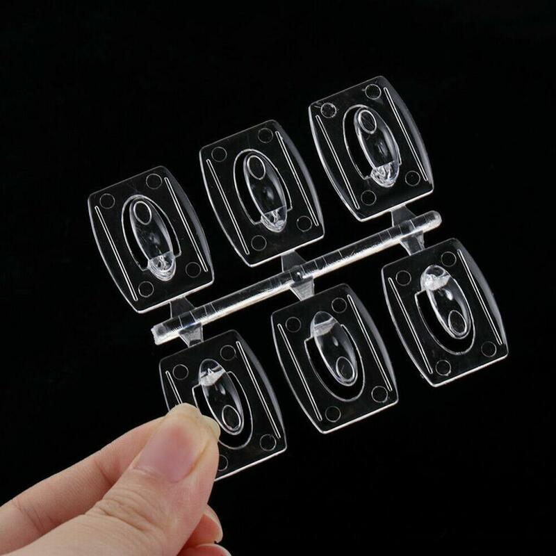 20/6PCS Wall Transparent Removable Hook Strong Seemless Cable Clamp Adhesive Hook Rack Bathroom Kitchen Towel Key Hanger