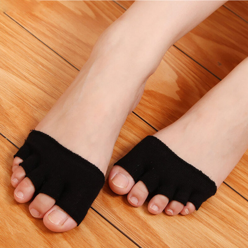1 par respirável algodão cinco dedo do pé meias elástico bunion manga protetor hallux valgus pé corrector ferramentas de cuidados com os pés