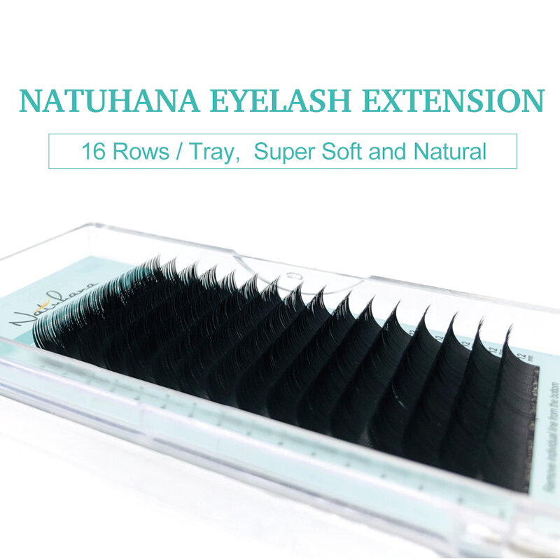 Natuhana atacado 5 casos/lote conjunto de extensão de cílios de vison artificial b c d curl cílios de olho de seda individuais falso vison cílios