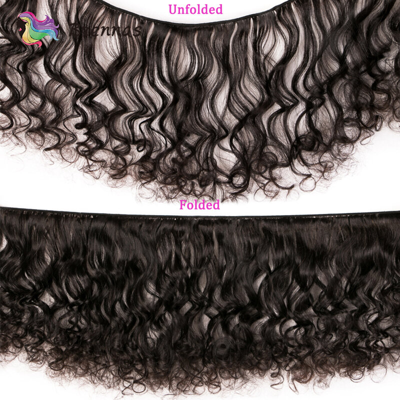 Mechones de cabello humano doble dibujado, cabello brasileño Funmi, rizo hinchable, 3 mechones, Color Natural, tejido para mujer