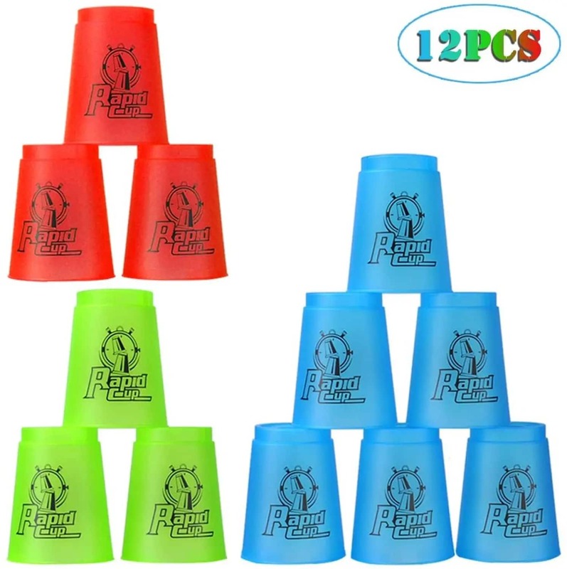 Schnell Stapel Tassen 12 Pack Stapeln Tassen Kinder Klassische Stapel Geschwindigkeit Ausbildung Spiel Spielzeug Festival Geschenke für Jungen Mädchen
