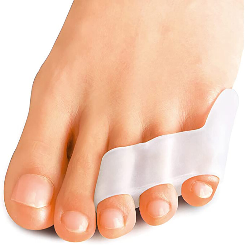 Separador de dedos de los pies de Gel transparente, Protector de juanete, Alisador, herramienta para el cuidado de los pies, 2 piezas