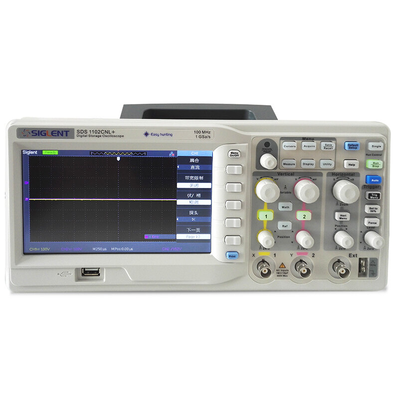 SIGLENT-Osciloscópio Multímetro de Armazenamento Digital, SDS1102CNL, 100MHz, Dispositivo USB 2CH, Chegada Rápida
