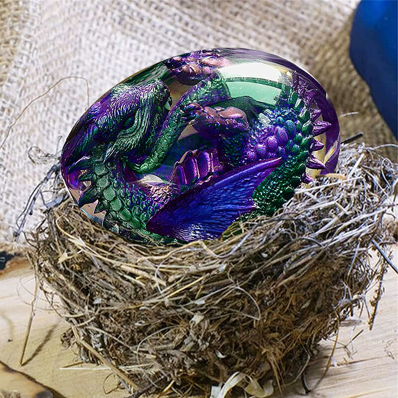 Lava smocze jajo kolekcja ozdobna jajo dinozaura DecorStatue żywica smocze jajo kryształ Minerale Reiki kamień świąteczny prezent