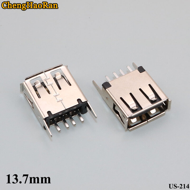Chenghaئران 1 قطعة USB 2.0 أنثى AF نوع 180 درجة مقبس USB الزاوية اليمنى أنثى المقبس العمودي مستقيم
