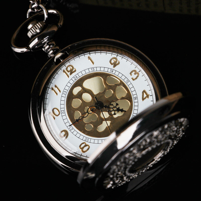 Retro Hollow Black Quartz Pocket Watch Necklace Pendant  New Arrival Casual Unisex Gifts Drop Shipping