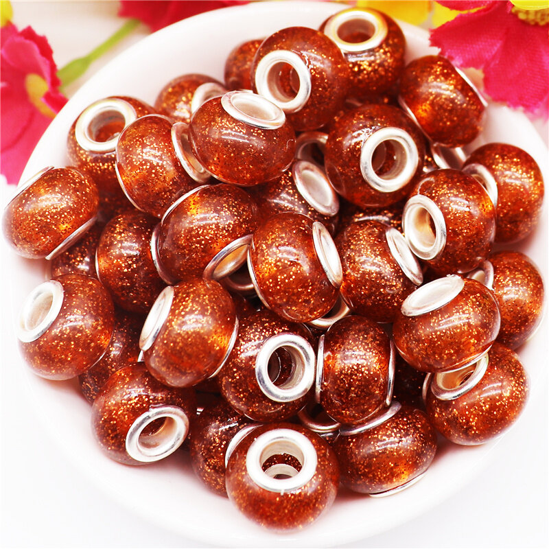 10Pcs Assorted European Craft Beads Large Hole Spacer Beads for DIY Necklace Bracelet Jewelry Making Bohemian DIY European Style