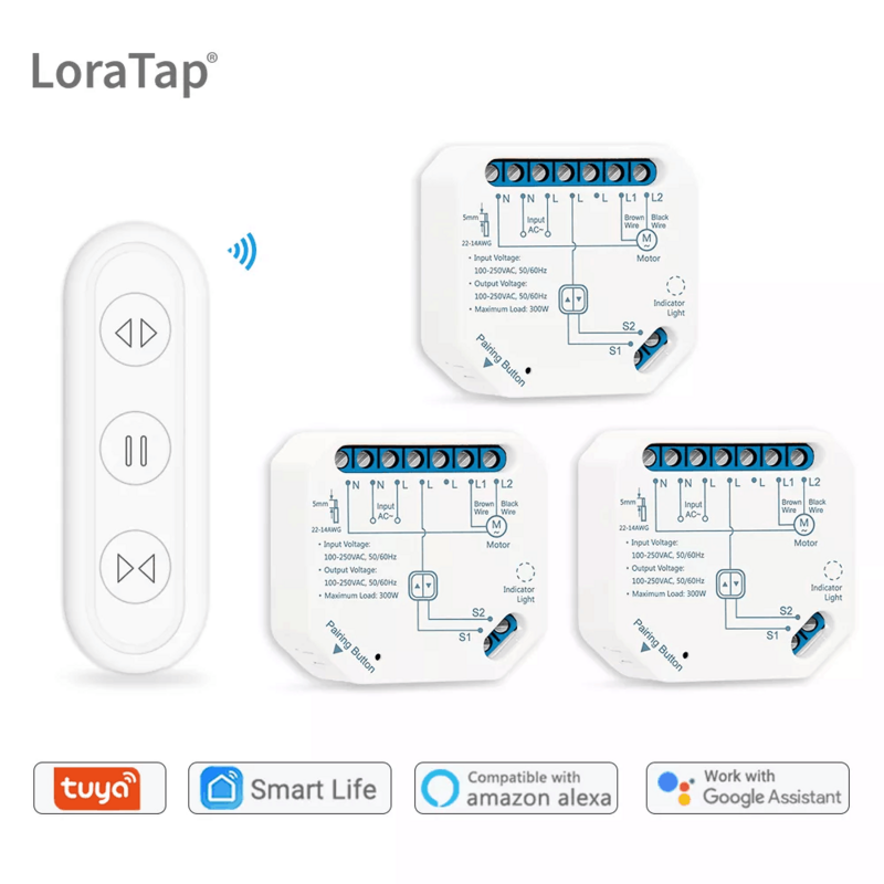 Tuya Smart Life modulo interruttore per tende telecomando tapparelle avvolgibili RF + WIFI App Timer Google Home Aelxa Echo Smart Home