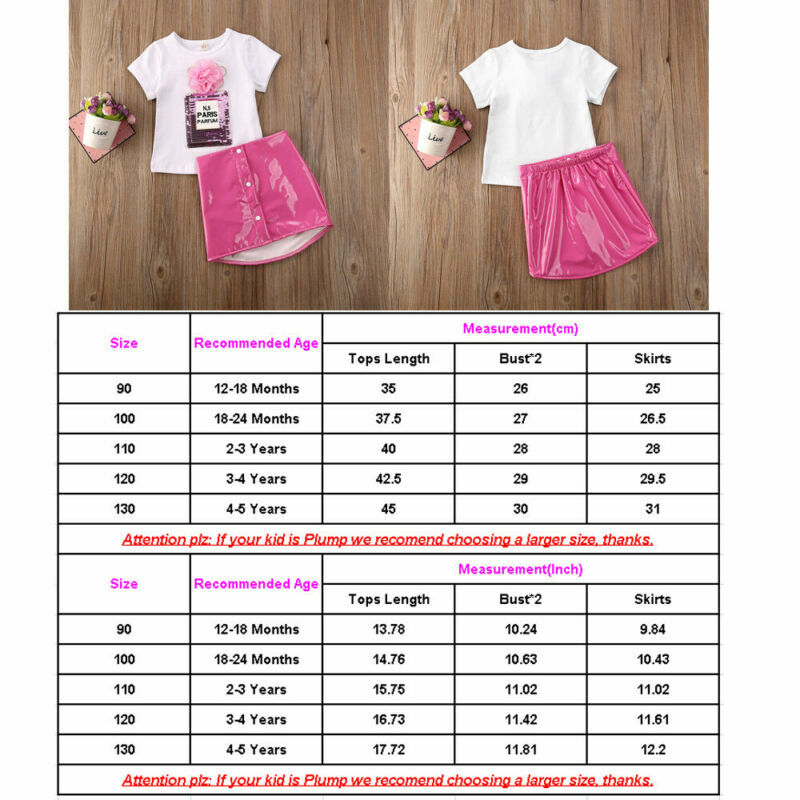Verano niños bebé niña conjuntos de ropa 1-5Y manga corta 3D flor Tops Tee cuero A-Line atuendo de faldas Sunsuit