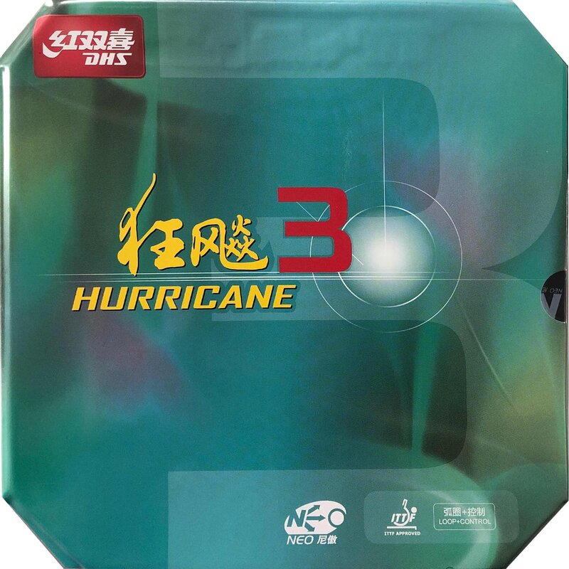 DHS NEO Hurricane 3 Attack Loop Pips-In Table Tennis PingPong Rubber With Sponge