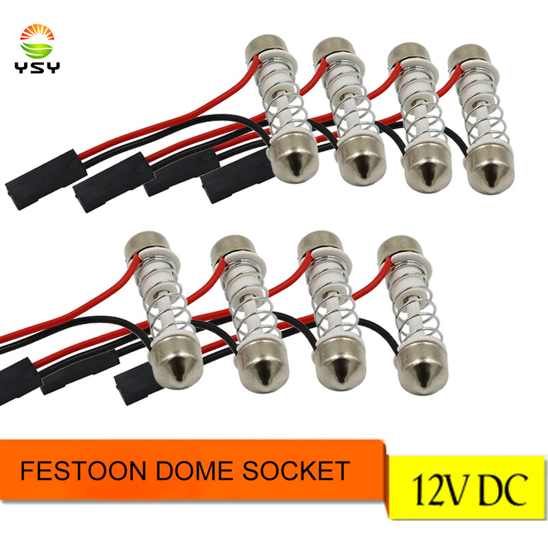 YSY 10 sztuk T10 Ba9s T4w Festoon złącze kable wiązkowe do wszystkich samochodów światła Led Panel Dome gniazdo elektryczne uprząż zatyczki do Pin adapter