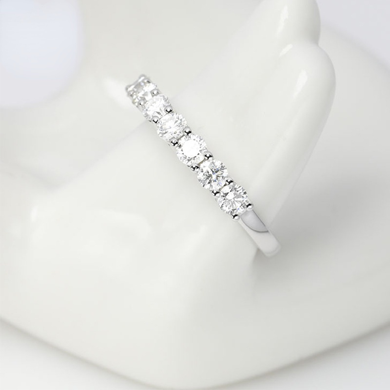 Klasyczny okrągły Cut 0.3CT cyrkonią pierścionki dla kobiet oblubienica obrączka 18K białe złote pierścienie biżuteria rocznicowa prezenty