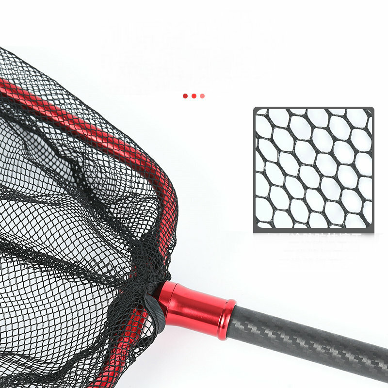 YUQIAO 휴대용 낚시 그물 가장 가벼운 실리콘 메쉬 물고기 그물 강한 탄소강 프레임 플라이 낚시 태클 개폐식 Foldable