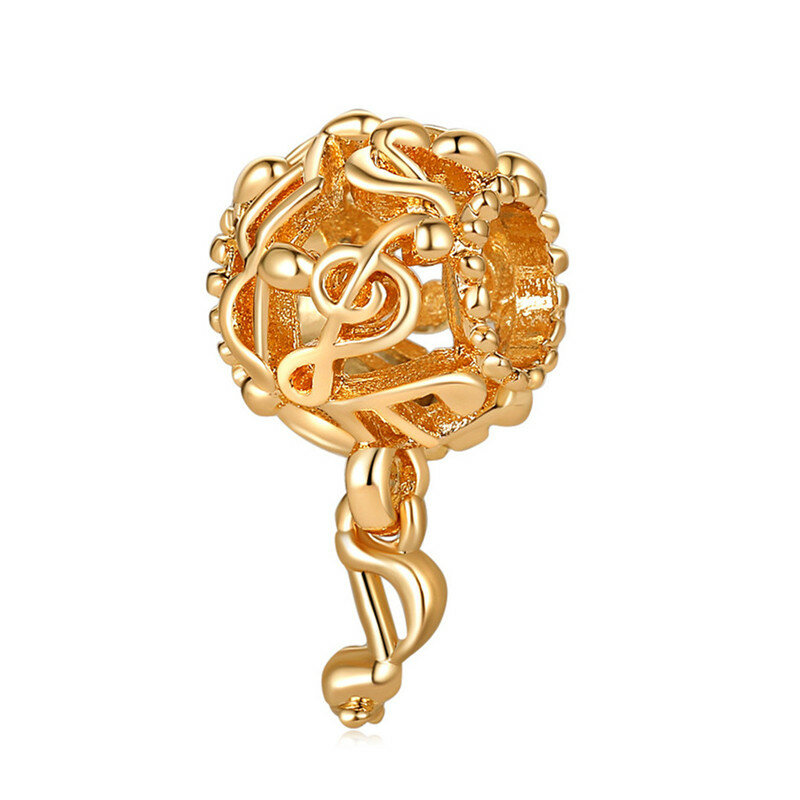 Abalorio de oro brillante de circón de Color dorado para mujer, pulsera de cuentas, joyería DIY