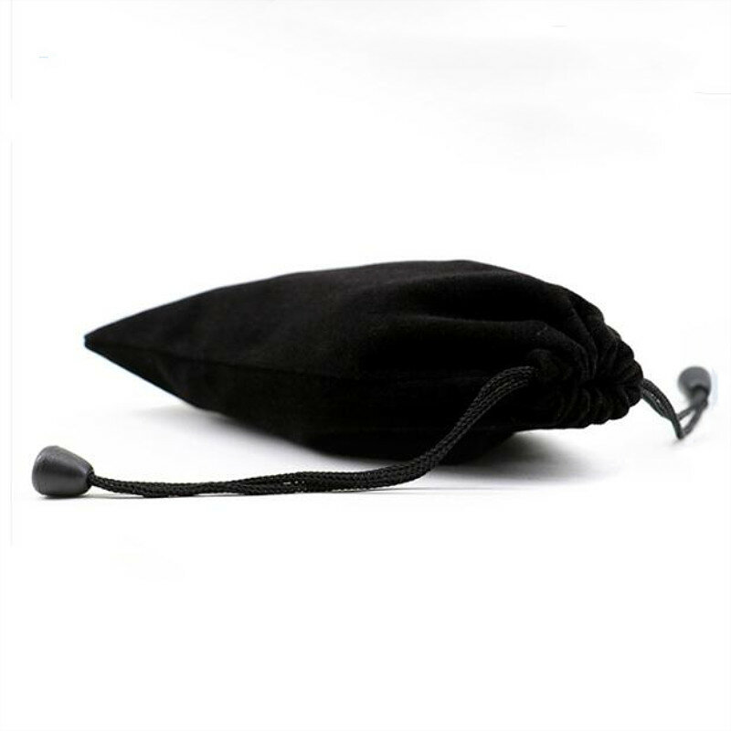 Bolsa de franela negra para juegos de mesa, bolsa protectora para dados, organizador de joyería multifuncional con cordón, 1 ud.