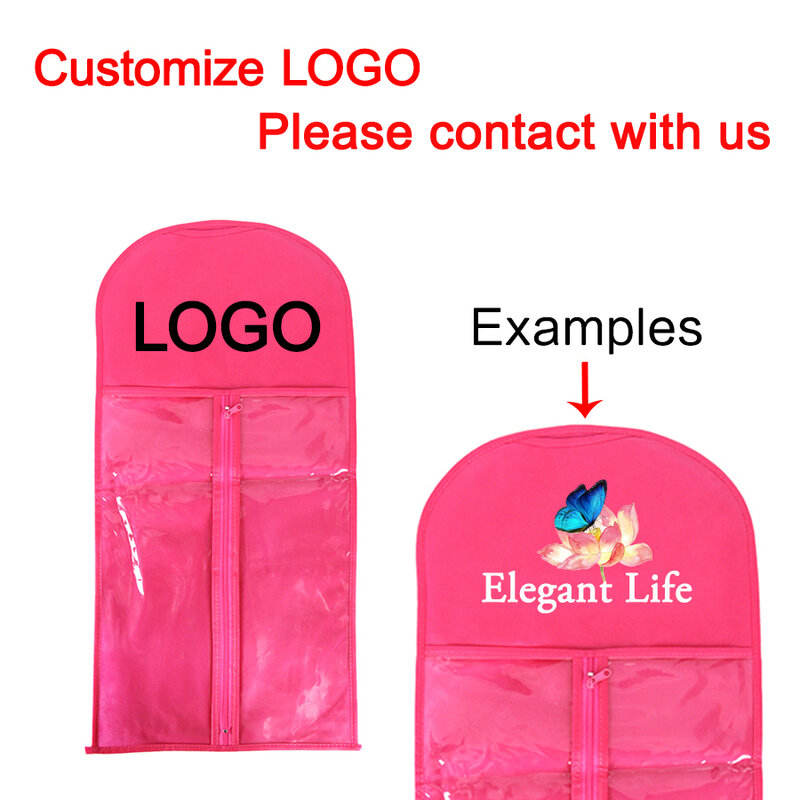 Alileader-かつら用収納バッグ,ヘアピース用ハンガー,不織布,透明,アクセサリー