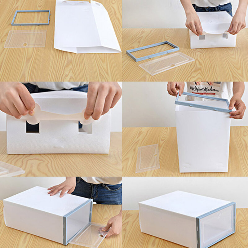 Schuhe Box Stapelbar Staubdicht Transparente Flip-Typ Schuhe Lagerung Container Box Organizer Schuhe fall