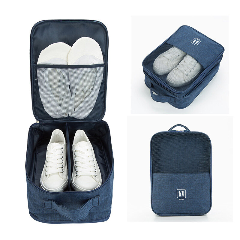 Portátil de almacenamiento bolsas de zapatos 3 capas de viajes organizador de red clasificación bolsa a prueba de polvo bolsas impermeable Unisex zapatos cubre bolsa de