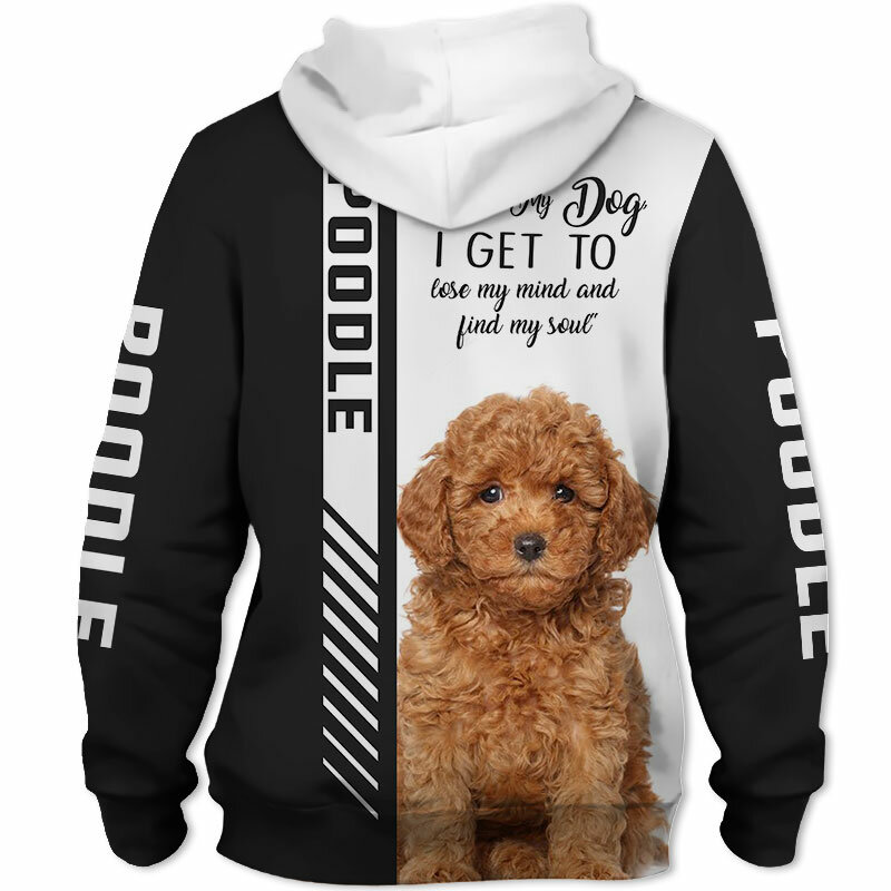 Animal poodle cão 3d impresso jaqueta homem/mulher harajuku hoodie unisex casual streetwear moletom pulôver sudadera Hombre-1